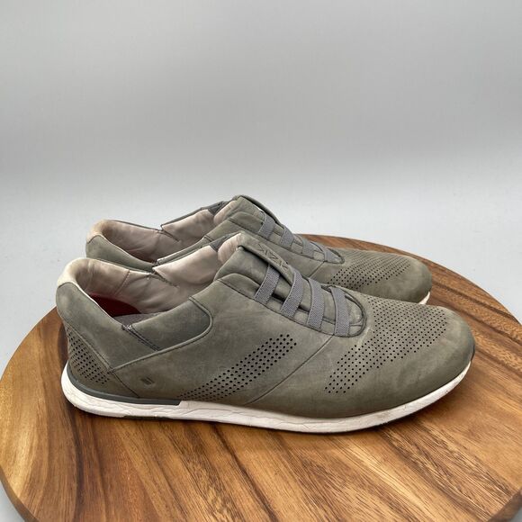 Kizik New York Shoes Mens Size 12 M Gray Leather Sneakers Hands Free Running Gym main image 8
